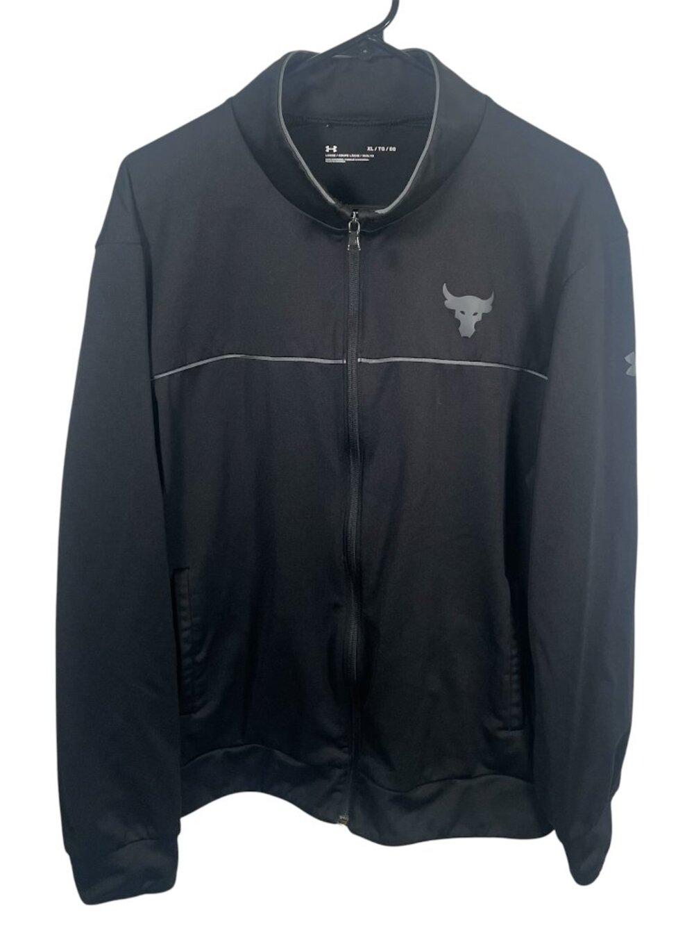 Under Armour Project Rock Full Zip Jacket Menx XL Black Training Track Pockets